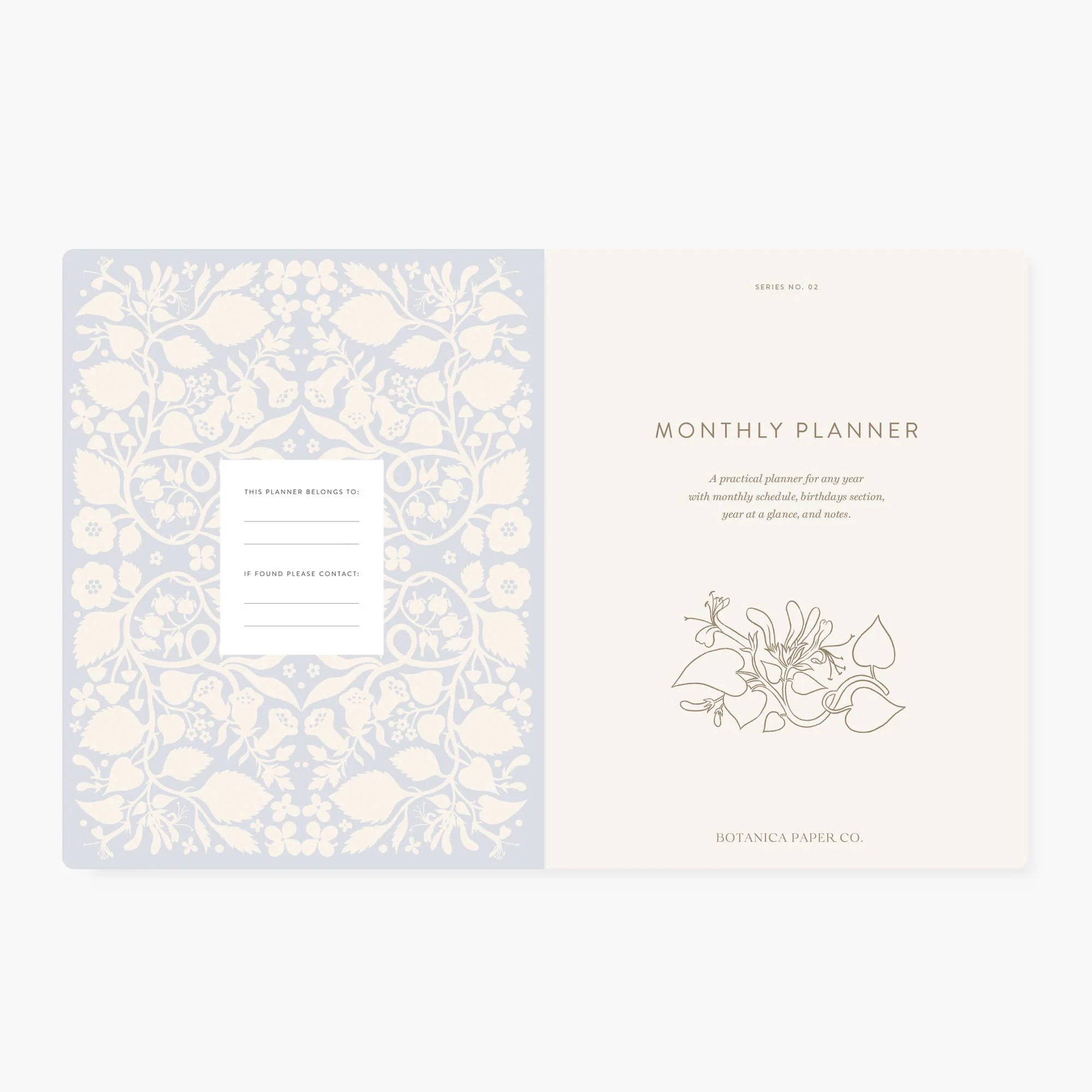 BLUE FLORAL | UNDATED MONTHLY PLANNER - Image 3