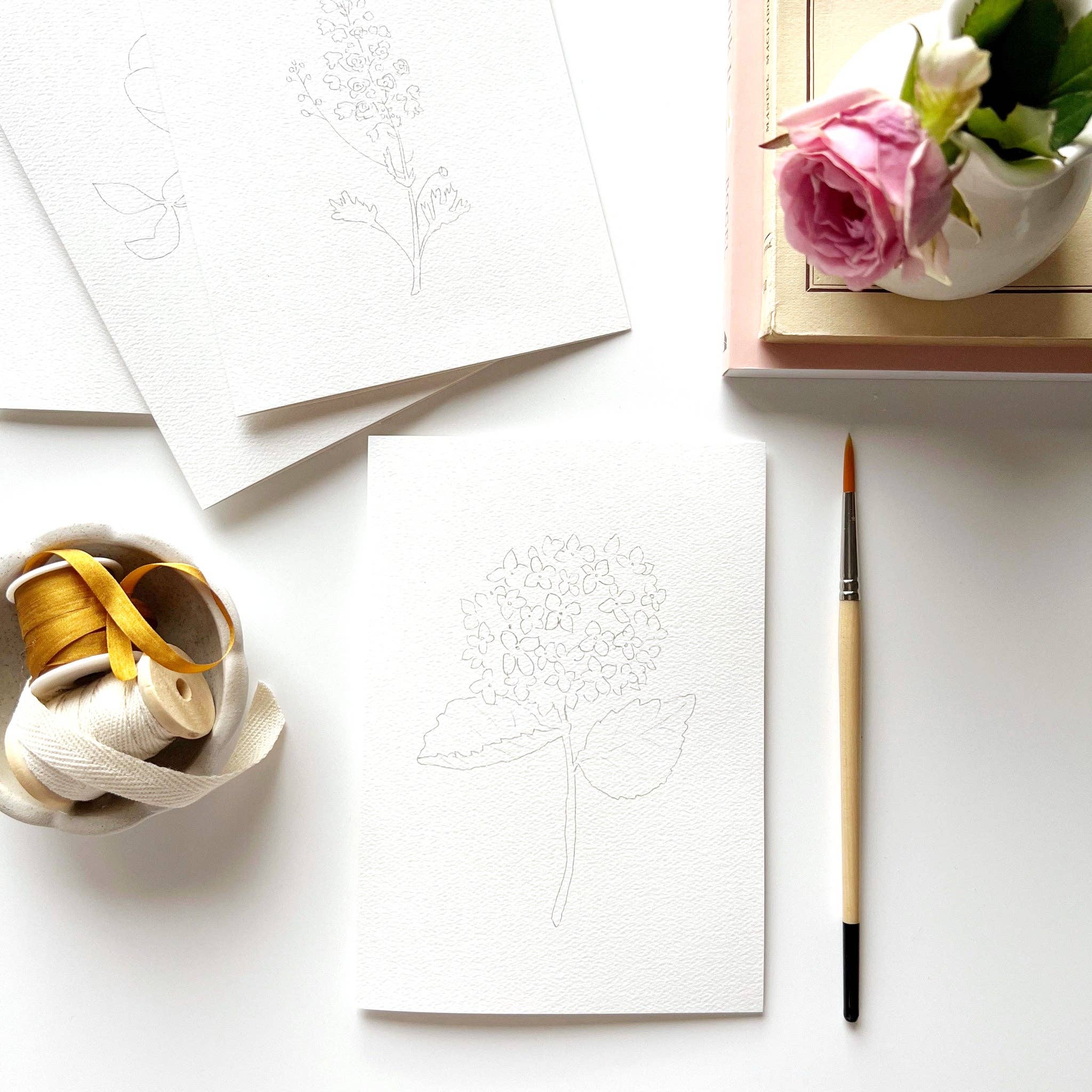 Emily Lex Paintable Notecards | Garden Flowers - Image 6