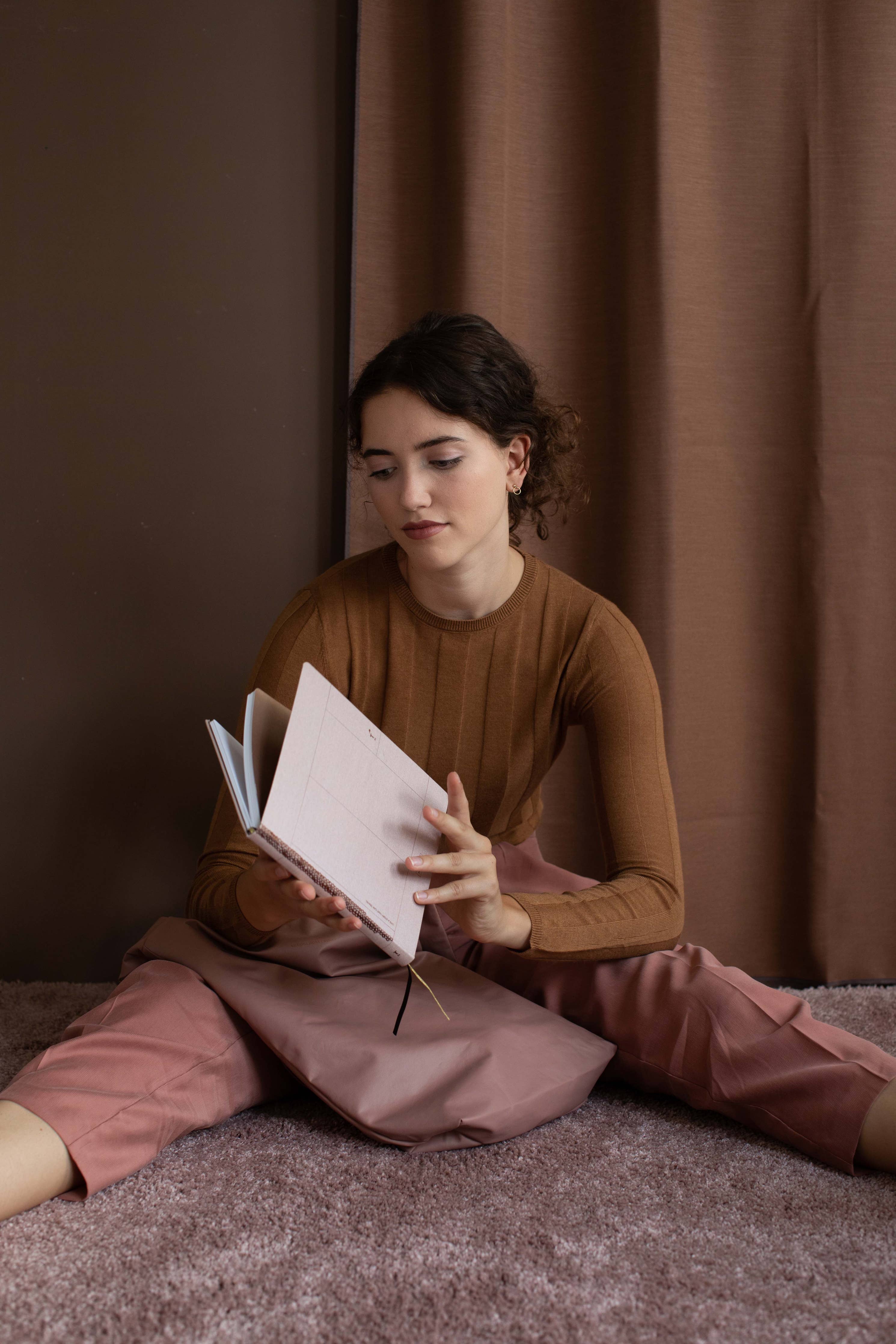 Linen notebook B5 - Pale Rose - Image 5