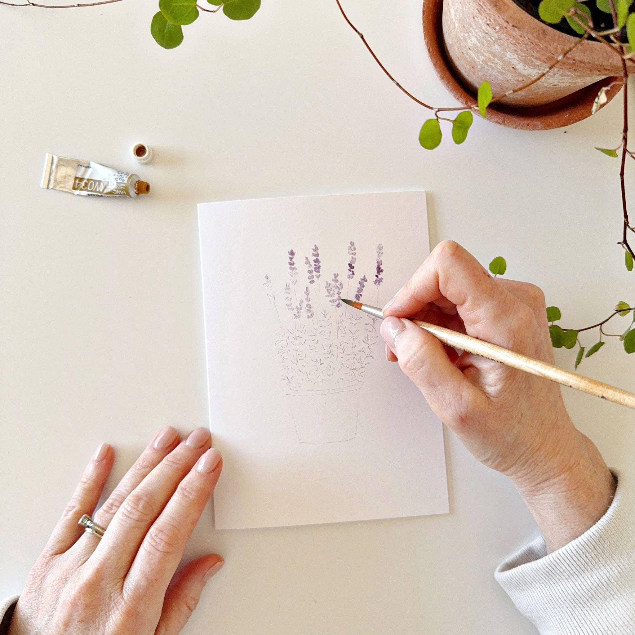 emily lex | Potted Plants Paintable Notecards - Image 9