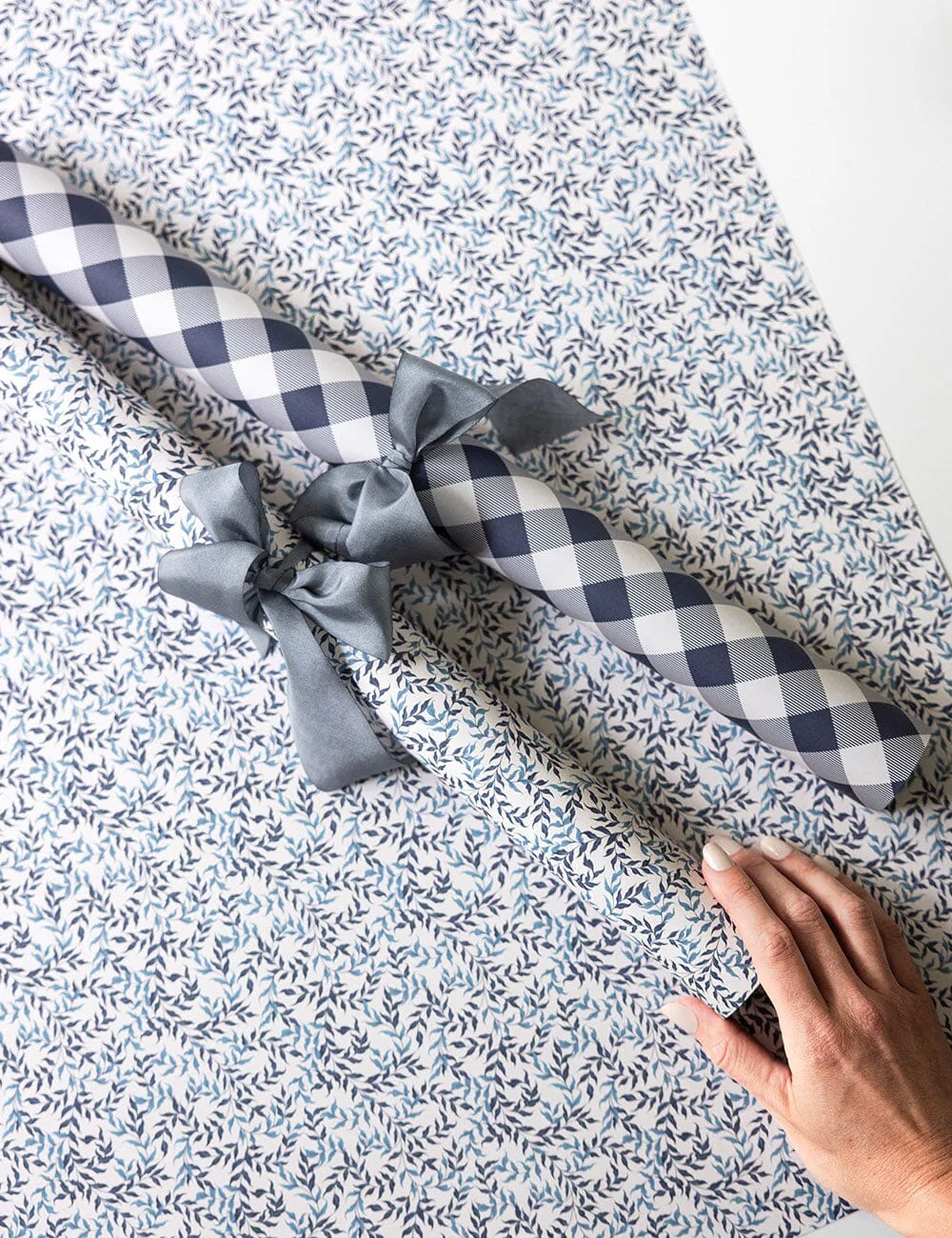 Gift Wrap Sheets | Blue Bloom Ivy/Diamond (5 sheets) - Image 3